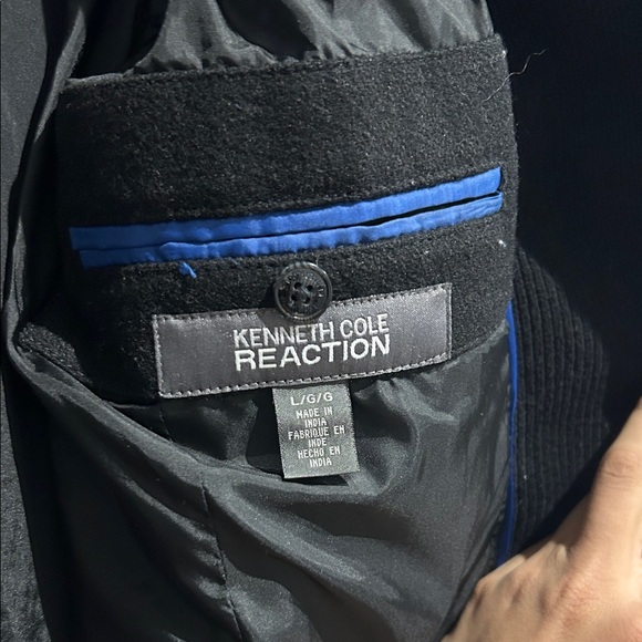 Kenneth Cole Black Pea Coat for Men - Picture 2 of 3